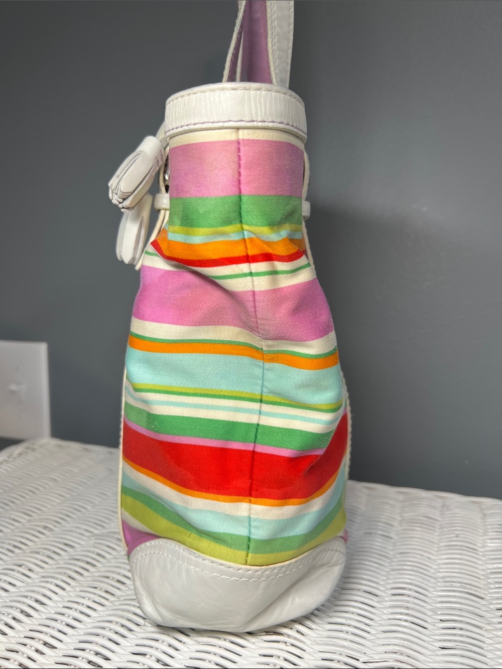 Coach Hampton Multi Striped Tote - Picture 6 of 17